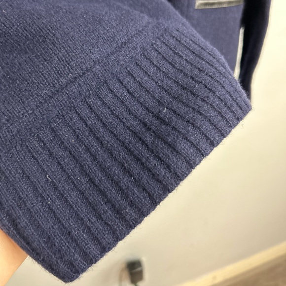 Madewell lambs wool w/ 100% leather trim pockets & elbow patches Size XS cardi - Picture 8 of 16